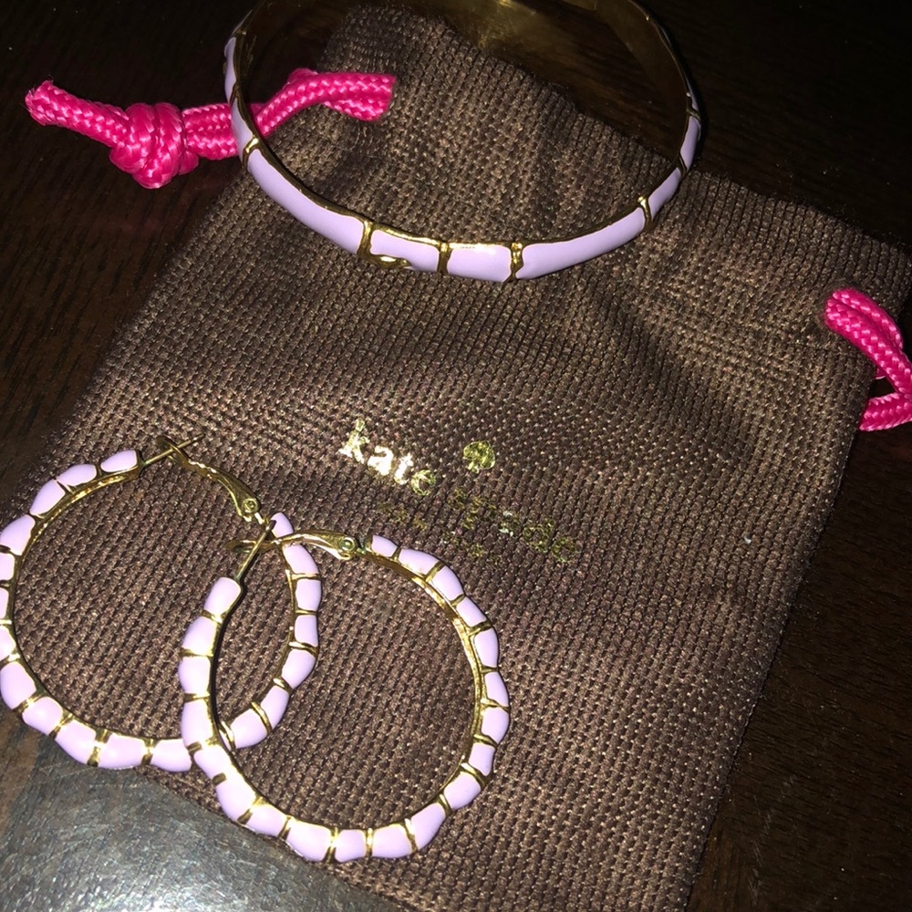 Kate Spade lilac bangle and hoop earring set